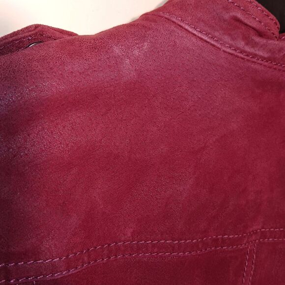 Twiggy London Suede Leather Jacket Women's Rust Moto Coat Zip Up MEDIUM - Picture 6 of 16